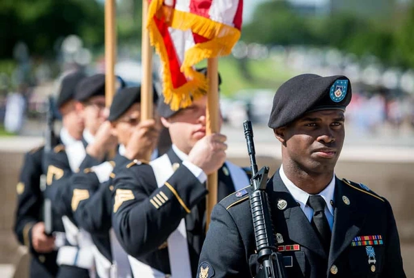 Colour guard at the US National WWI Museum and Memorial